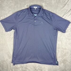 Peter Millar Summer Comfort Polo Shirt Men’s 2XL Geometric Pink Blue Golf Clubs